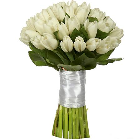 Букет невесты из 51 белого тюльпана